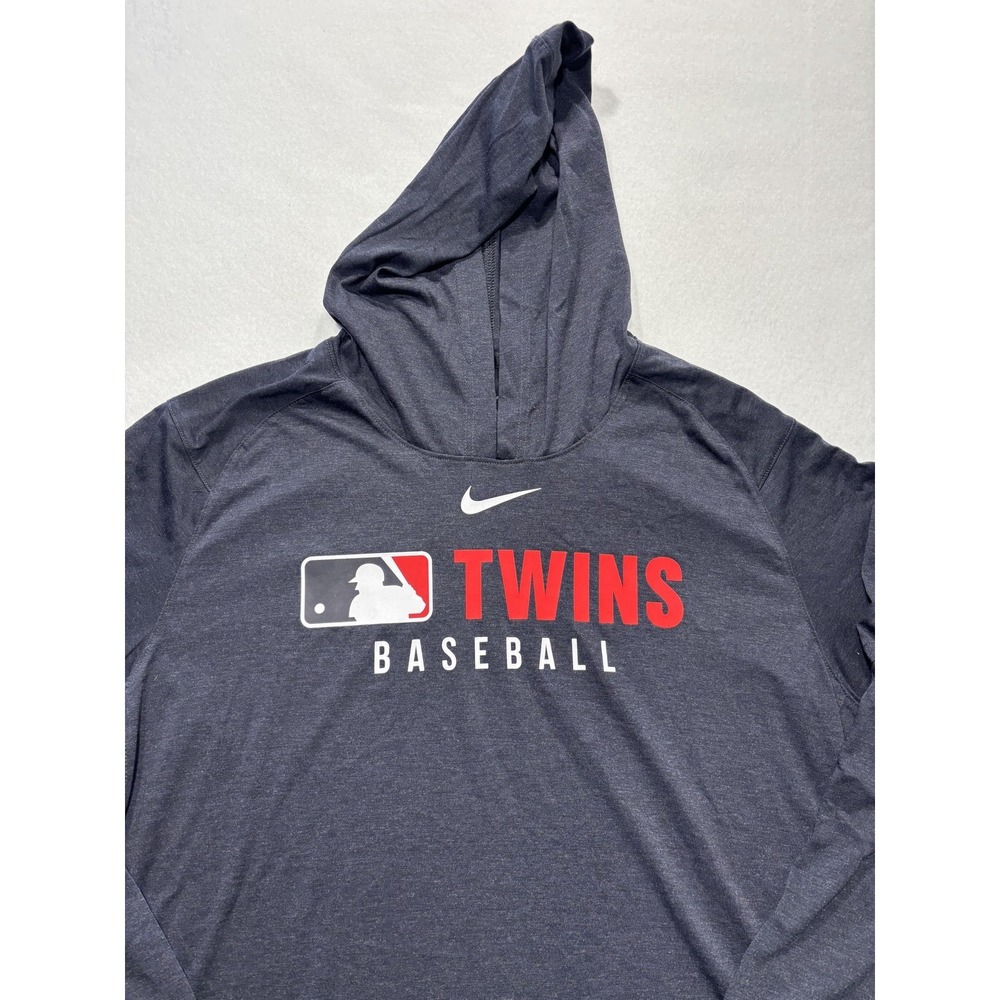 Minnesota Twins Hoodie Mens XL Gray MLB Baseball Nike Dri Fit Lightweight - Picture 2 of 13